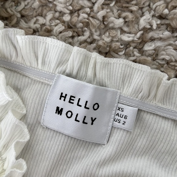 Never Worn Hello Molly White Crop Top Off Shoulder Sz XS (US 2) - Picture 9 of 10